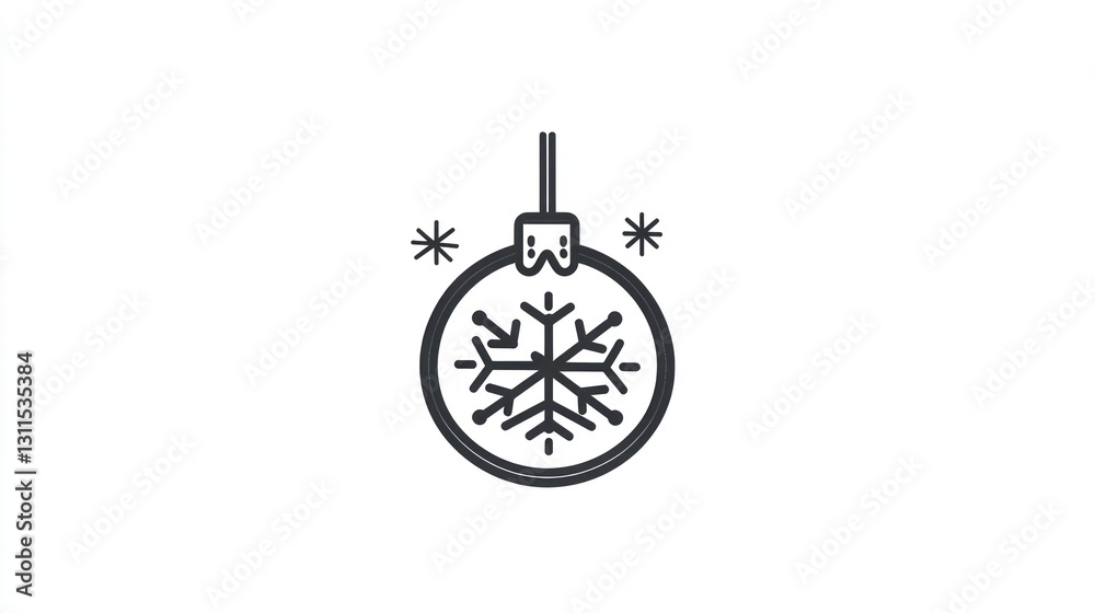 Simple snowflake christmas ornament graphic Simple snowflake christmas ornament graphic