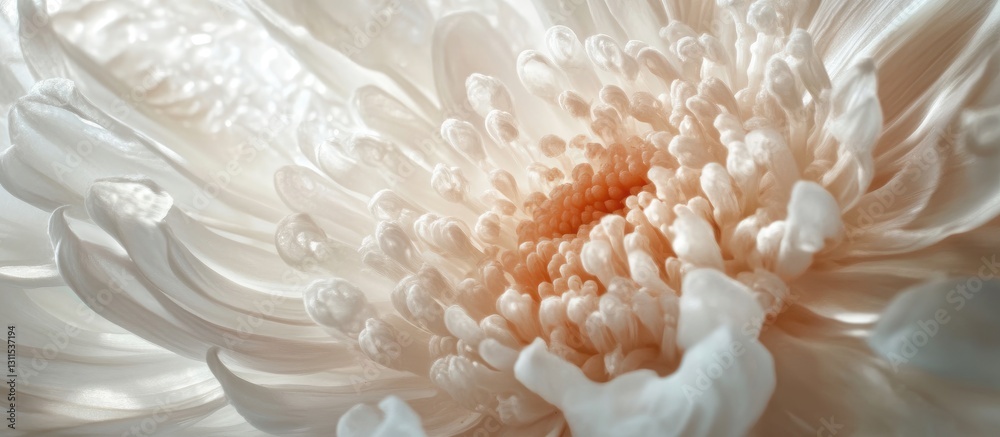 Close-up macro shot of a delicate blooming white daisy with soft pastel petals and a detailed center, showcasing intricate textures and subtle colors. Close-up macro shot of a delicate blooming white daisy with soft pastel petals and a detailed center, showcasing intricate textures and subtle colors.