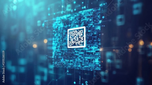 Qr code displayed on a computer screen indicating business concepts and digital payment systems for modern transactions