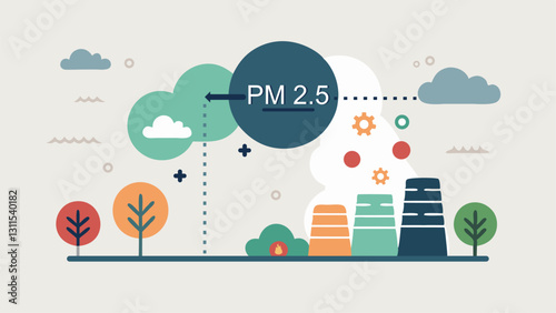 environment infographic pm2.5 Manipulation design in concept of air pollution
