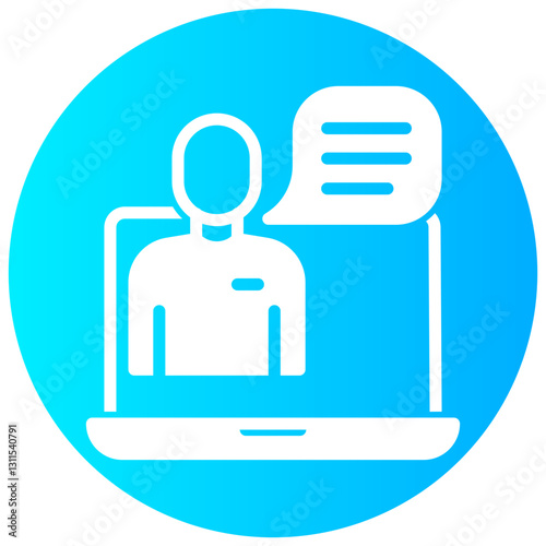 online communication vector round glyph icon