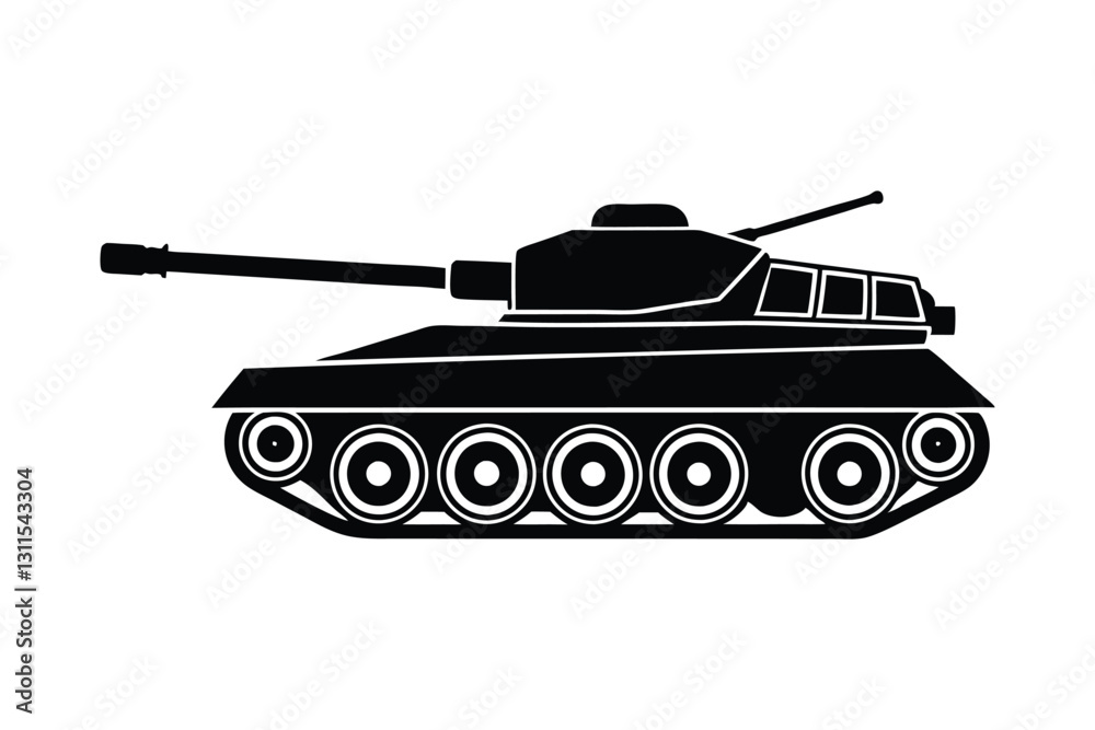 Fototapeta premium Silhouette design of a tank vector illustration.eps
