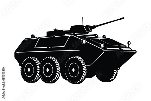 Silhouette design of an armored personnel carrier (APC) vector illustration.eps