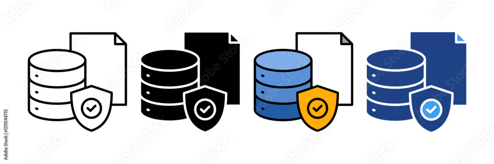 Data Security Icon Set Multiple Style Collection Data Security Icon Set Multiple Style Collection