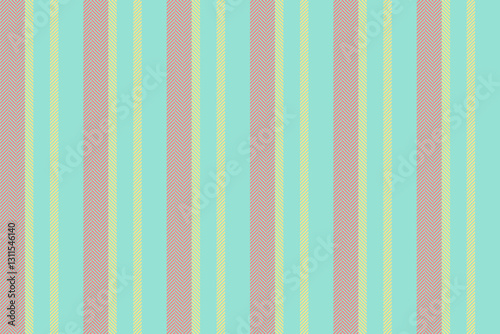 Fealistic pattern textile seamless, give fabric background lines. Btraight stripe vector vertical texture in teal and light coral colors.