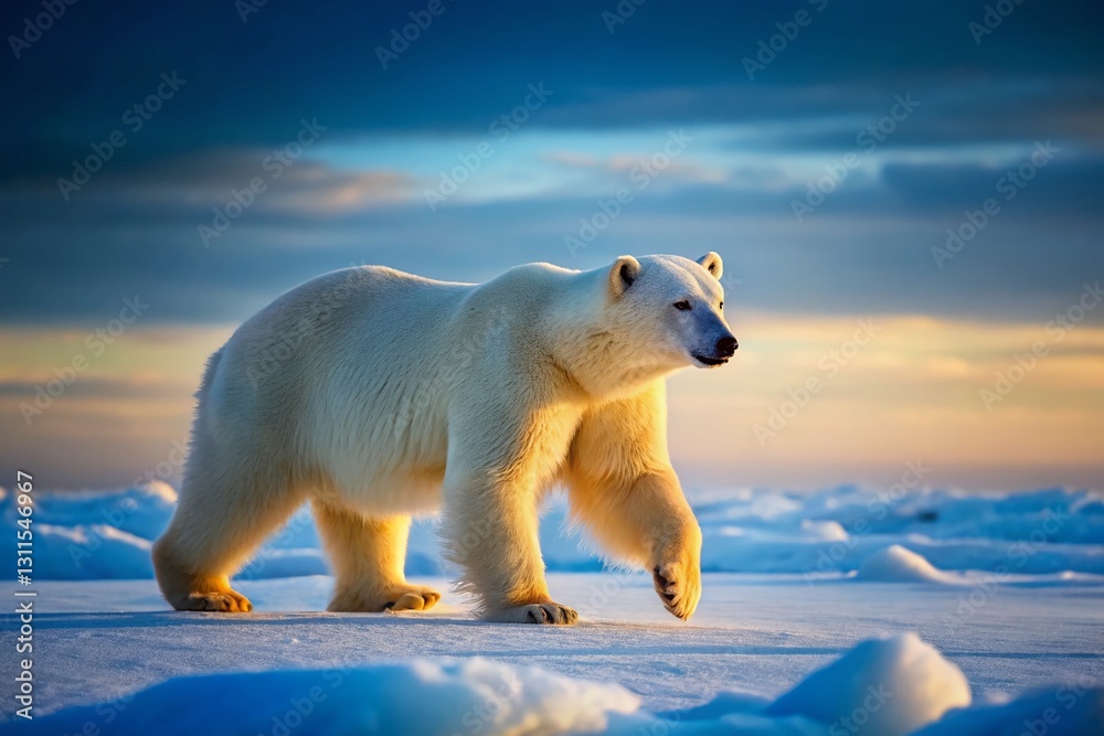 Solitary Polar Bear in Arctic Winter Wonderland: Stunning Candid Wildlife Photography Solitary Polar Bear in Arctic Winter Wonderland: Stunning Candid Wildlife Photography
