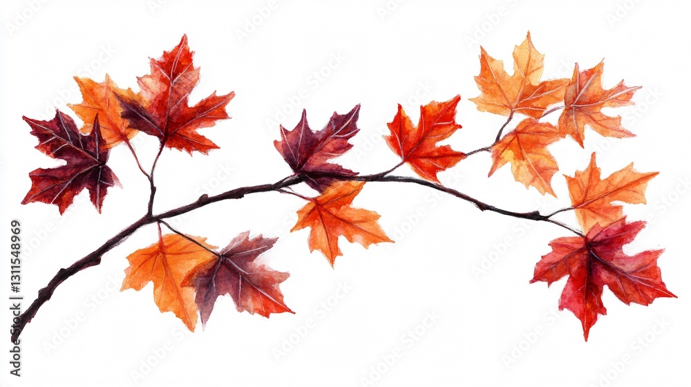 Vibrant Autumn Maple Leaves Branch - High Quality Stock Photo Vibrant Autumn Maple Leaves Branch - High Quality Stock Photo