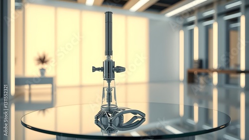  Futuristic Metallic Dab Rig with Chrome Finish for a High Tech Cannabis Experience photo