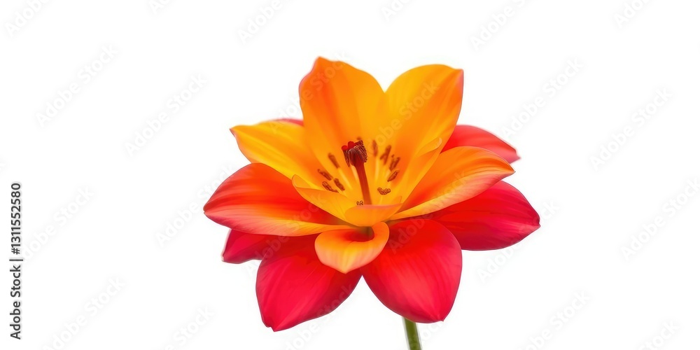 Naklejka premium A single, vibrant bloom isolated against a pure white backdrop, object, nature