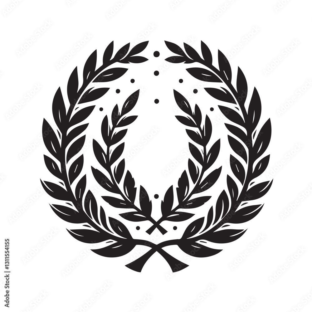 A circle with a laurel wreath on it A circle with a laurel wreath on it