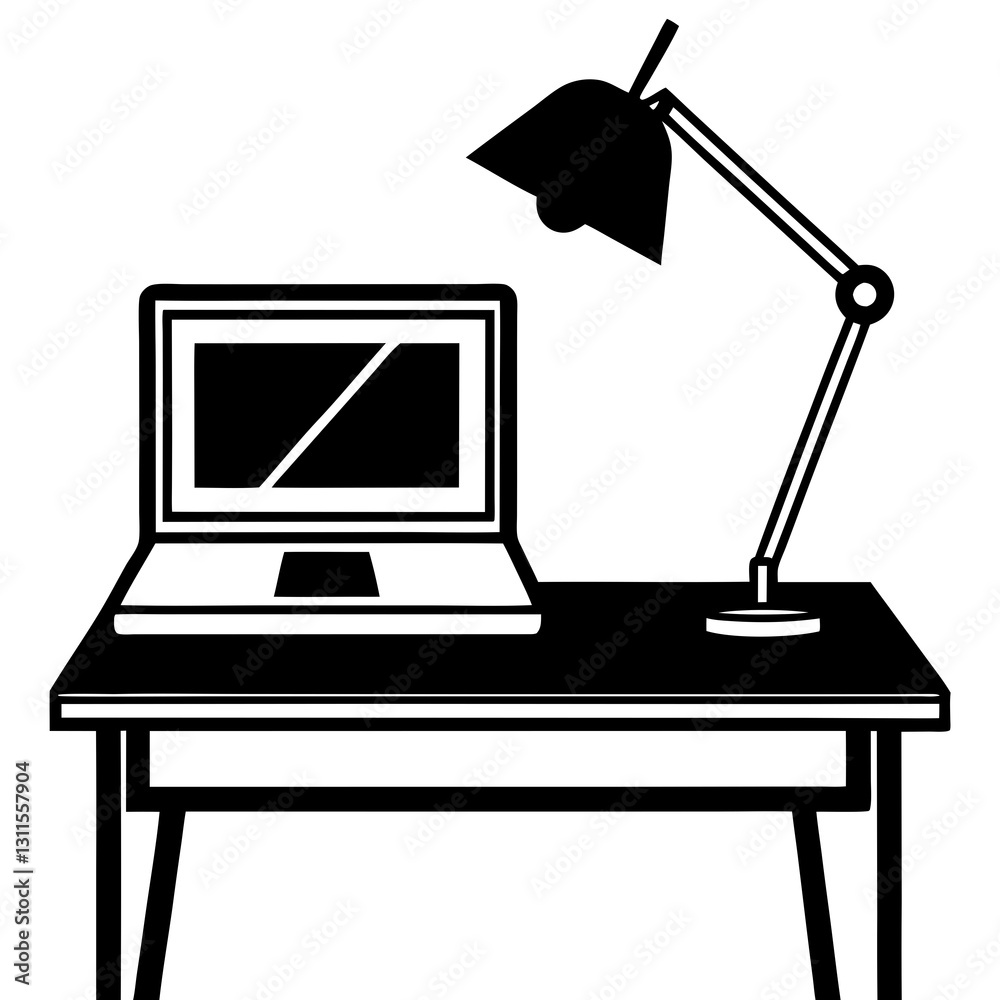 Fototapeta premium vector illustration of a table lamp 