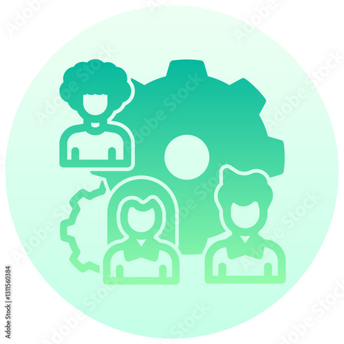 collaboration vector round gradient icon