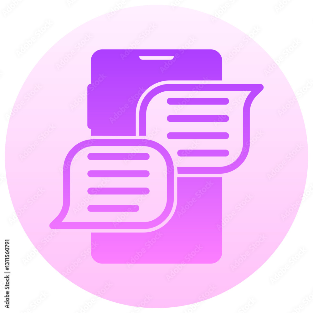 smartphone chat vector round gradient icon smartphone chat vector round gradient icon