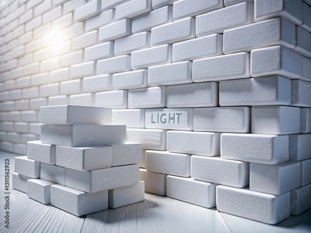 Stack of Bright White Light Bricks, Architectural Building Blocks, Modern Design Element Stack of Bright White Light Bricks, Architectural Building Blocks, Modern Design Element
