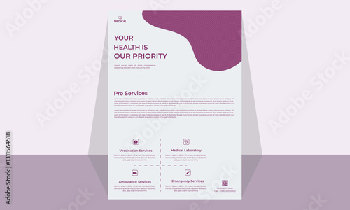 Best Modern Medical Services Flyer – Health Discounts and Pro Care & Healthcare Clinic Flyer Design – Promote Your Medical Services suitable for the entire healthcare industry .