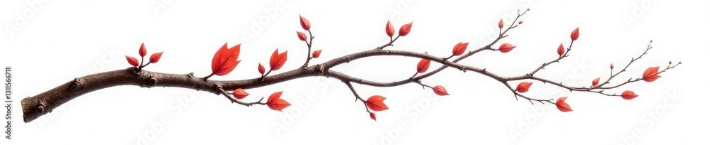 Naklejka premium Twisted and curved branch on white background, branch, abstract