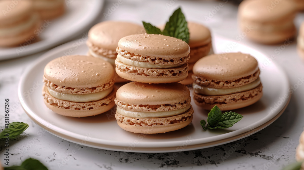 Cheesecake macarons with creamy filling Cheesecake macarons with creamy filling