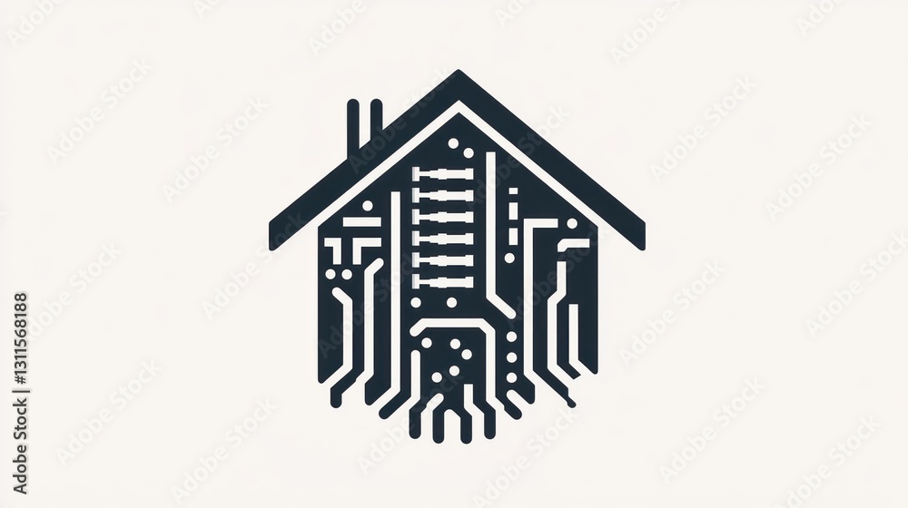 Smart home circuit design, conceptual illustration Smart home circuit design, conceptual illustration