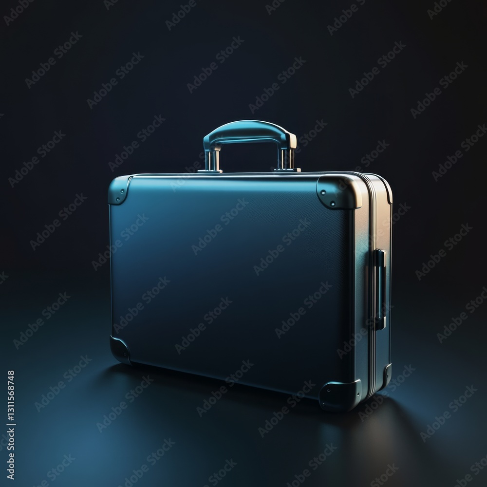 Stylish 3D Icon of a Business Suitcase for Travel and Professional Use Stylish 3D Icon of a Business Suitcase for Travel and Professional Use