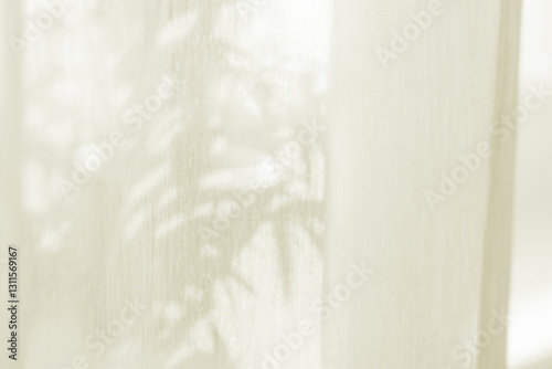 Sunlight on curtain, blurred shadow tulle background, sheer curtains, silk veil fabric