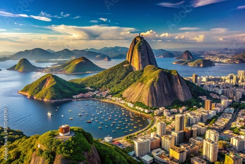 Stunning Aerial Panorama: Botafogo Bay & Sugarloaf Mountain, Rio de Janeiro