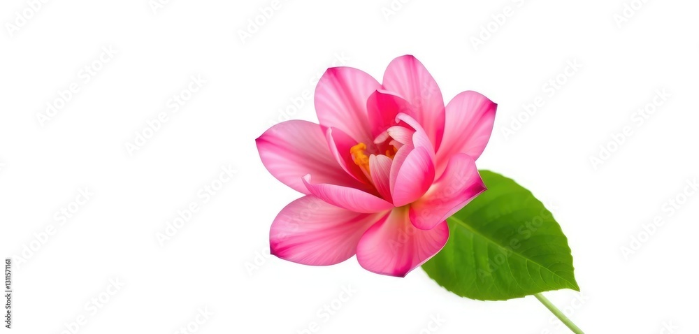 A single vibrant bloom, petals unfurled, isolated on pure white, perfect, blossom A single vibrant bloom, petals unfurled, isolated on pure white, perfect, blossom
