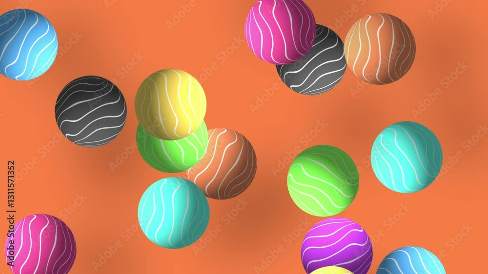 Floating Colorful Balls Motion Background | 3D Abstract Floating Spheres Animation | Soft Bokeh Bubble Particles Backdrop in Loop