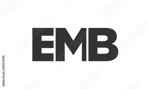 EMB logo design template with strong and modern bold text. Initial based vector logotype featuring simple and minimal typography. Trendy company identity.