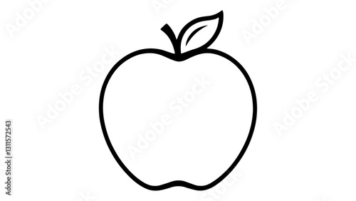 vector illustration of an apple outline shape