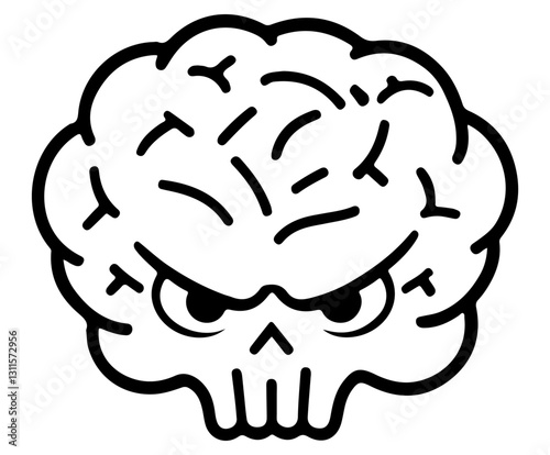 angry mind vector outline silhouette illustration