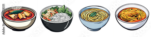 Delicious Noodles Soup Fresh Vegetables Spicy Flavor