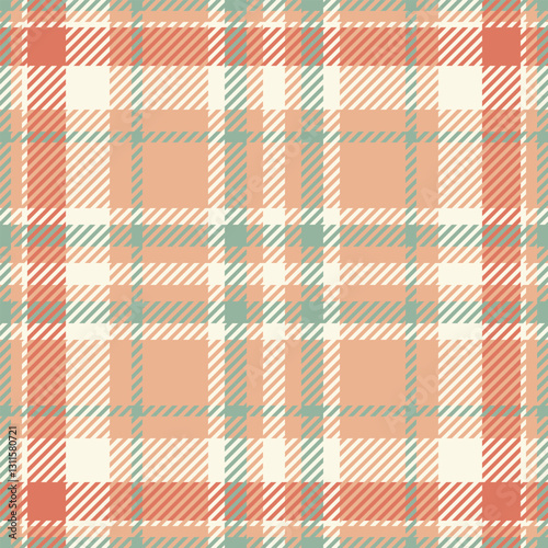 Clothing plaid seamless pattern, variety fabric vector tartan. Folk background texture check textile in orange and old lace colors.