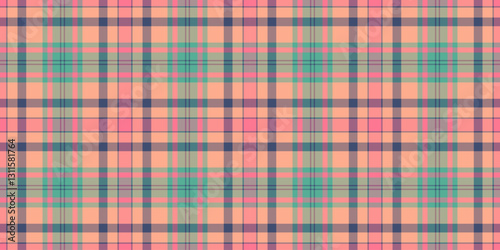 Room check pattern background, kilt seamless textile texture. Volume fabric vector tartan plaid in pastel and red colors.