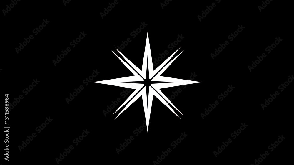 Fototapeta premium Eight-pointed star, dark background, design element, graphic, abstract art