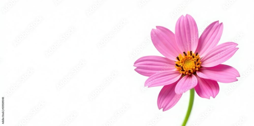 Obraz premium Single isolated flower with delicate petals on a white background, bloom, nature
