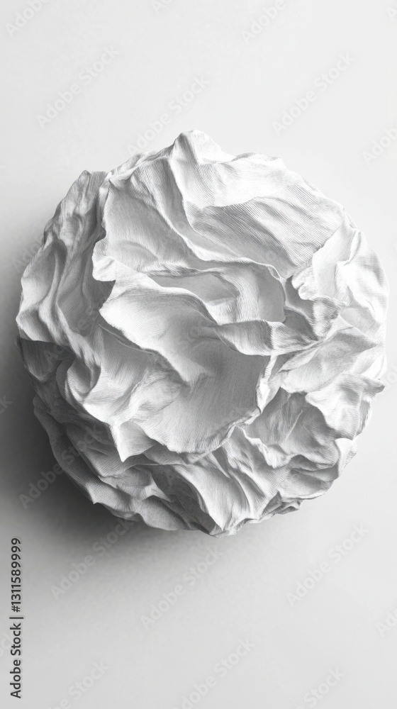Obraz premium Crumpled Paper Ball with Soft Shadows
