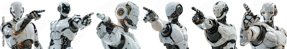 Fototapeta premium Robot on transparent background collection set