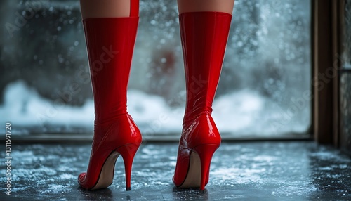 Red Boots Winter Window photo