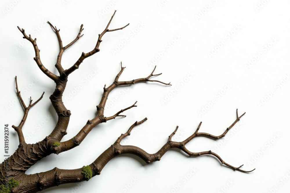 Twisted and gnarled branches on white background, bare, greenery, twigs Twisted and gnarled branches on white background, bare, greenery, twigs