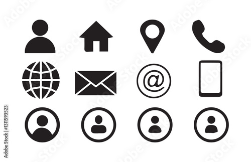 Contact information icons, Contact us Web icon set for web and mobile. Communication set. Vector Illustration Eps 10