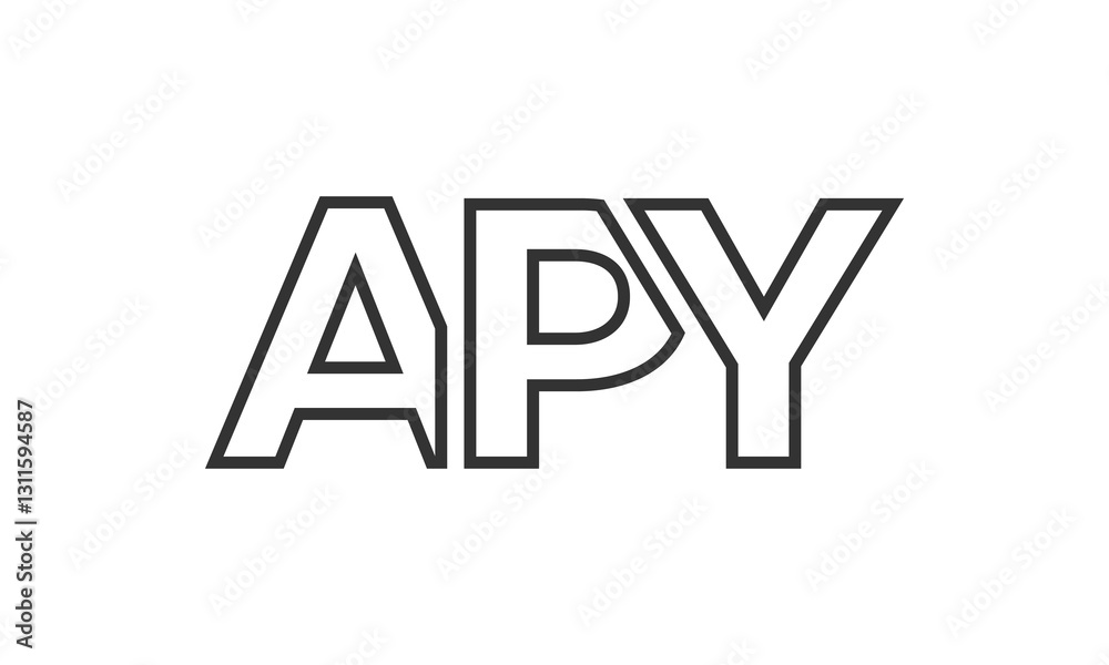 APY logo design template with strong and modern bold text. Initial based vector logotype featuring simple and minimal typography. Trendy company identity. APY logo design template with strong and modern bold text. Initial based vector logotype featuring simple and minimal typography. Trendy company identity.