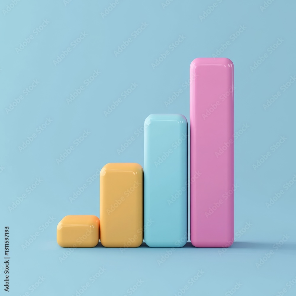 Minimalist 3D Rendered Icon Representing Business Growth Concept Minimalist 3D Rendered Icon Representing Business Growth Concept