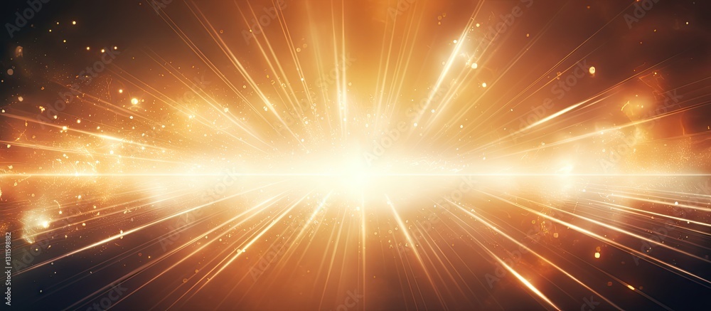 Bright lens flare light effect in shades of orange and gold radiating from a central point with dynamic rays extending outward across the image. Bright lens flare light effect in shades of orange and gold radiating from a central point with dynamic rays extending outward across the image.