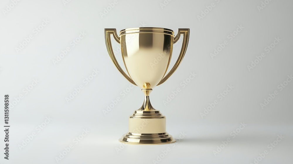 Golden Trophy Icon in Minimalist 3D Rendered Style Golden Trophy Icon in Minimalist 3D Rendered Style