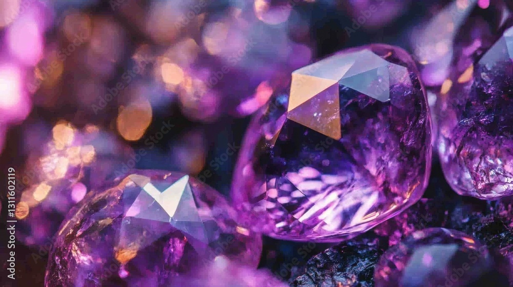 Brilliant alexandrite gemstones changing colors under different lighting on a dark backdrop. Brilliant alexandrite gemstones changing colors under different lighting on a dark backdrop.