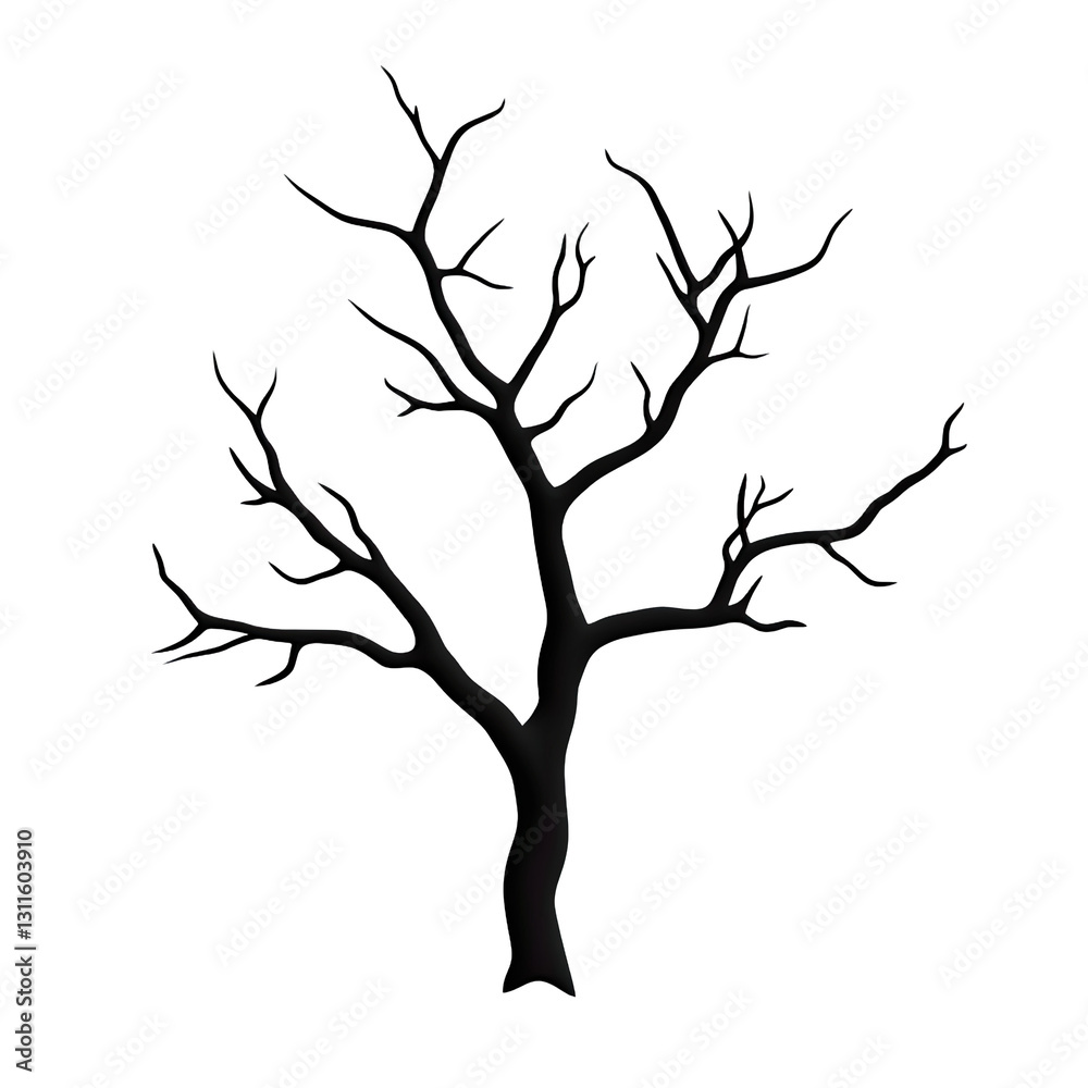 Obraz premium A bare tree silhouette against a minimalistic background.