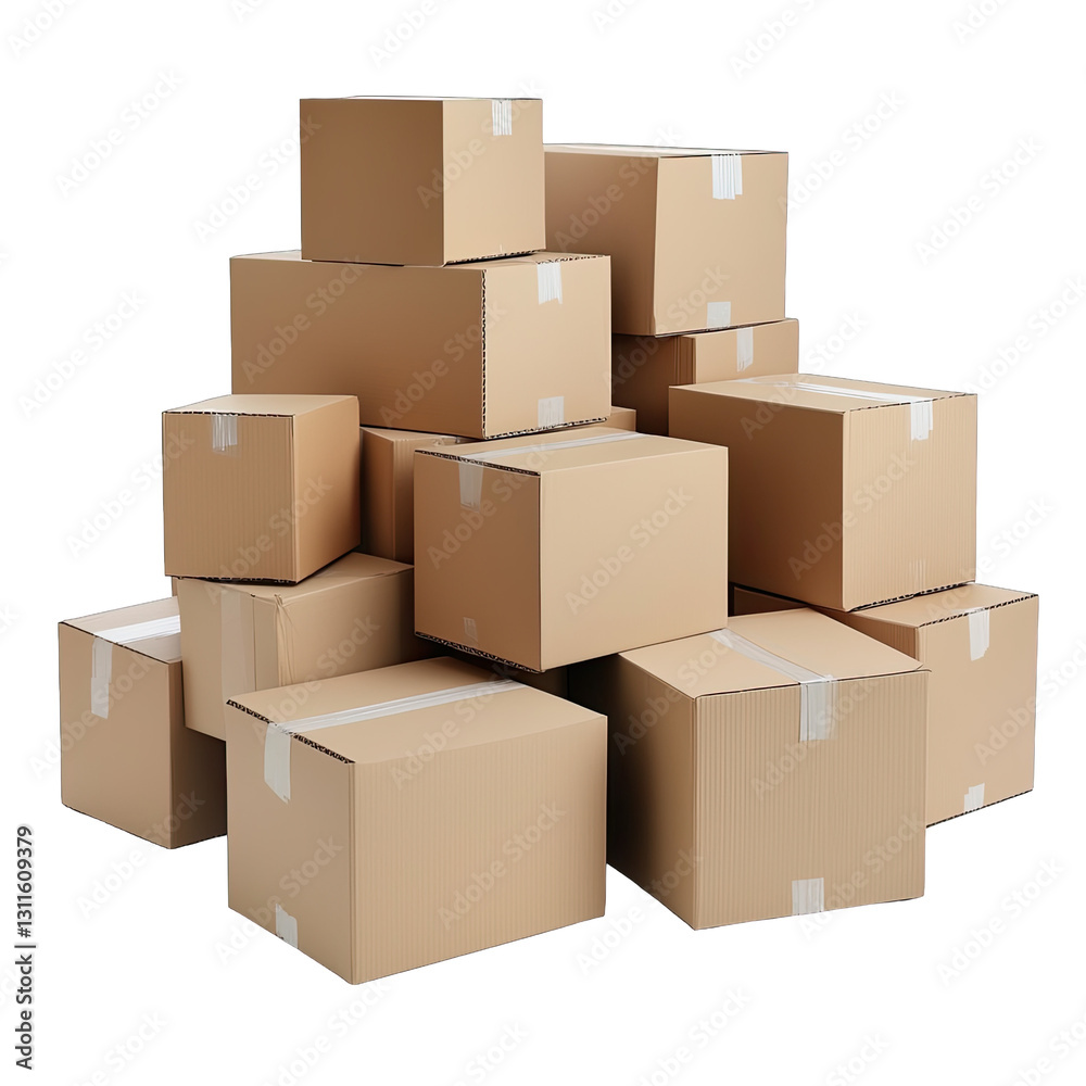 A stack of cardboard boxes ready for shipping or storage. A stack of cardboard boxes ready for shipping or storage.