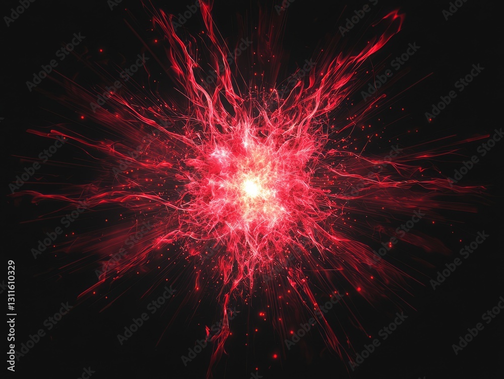 Intense Explosion of Red Light with Dynamic Energy Effects Intense Explosion of Red Light with Dynamic Energy Effects