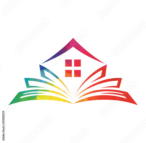 Home Learning logo designs concept vector. Home Education logo template, Real estate symbol