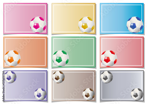 サッカー■サッカーボールのカラフルなメッセージカードセット